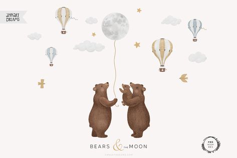 BEARS & THE MOON Bear Family Illustration, Moon Illustrations, Digital Art Procreate, Imaginary World, Cozy Texture, Art Procreate, Bear Family, Moon Illustration, Family Illustration