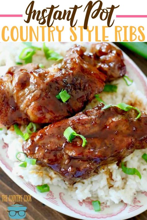 These fall-off-the-bone Instant Pot Korean BBQ Country Style Ribs are easy to make and it's a whole meal (including rice) made at the same time in one pot. #instantpot #ribs Korean Beef Ribs, Bbq Country Style Ribs, Instant Pot Korean Beef, Recipes Printables, Country Ribs Recipe, Instant Pot Korean, Pork Ribs Grilled, Country Ribs, Country Style Ribs