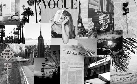 Gorgeous Collage to go with your aesthetic. Screensaver Collage, Cool Wallpapers White, Laptop Screensavers, Macbook Screensaver, White Macbook, Mac Backgrounds, Desktop Wallpaper Macbook, Wallpaper Black And White, Desktop Wallpaper Organizer