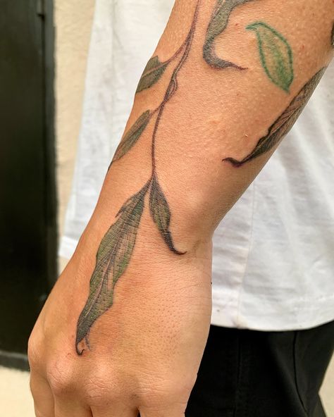 Eucalyptus branch 🌿 make an appointment in dm . #tattoo #botanicaltattoo #botanical #colortattoo #colorfulltattoo #flowertattoo #floraltattoo #botanicalart Eucalyptus Tree Tattoo, Dm Tattoo, L Tattoo, Eucalyptus Branches, Eucalyptus Tree, Botanical Tattoo, Make An Appointment, Tree Tattoo, Color Tattoo