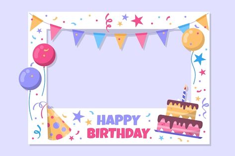 Frames Design Graphic, Classroom Pictures, Border Templates, Birthday Collage, Happy Birthday Template, Happy Birthday Frame, Happy Birthday Photos, Birthday Posts, Birthday Frames