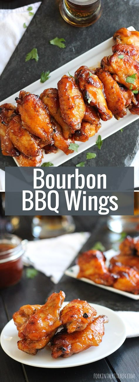 Barbecue Wings, Chicken Wing Sauce Recipes, Bourbon Party, Chicken Wing Sauce, Wing Sauce Recipes, Chicken Wing Sauces, Bbq Chicken Wings, Bourbon Tasting, Baked Bbq Chicken