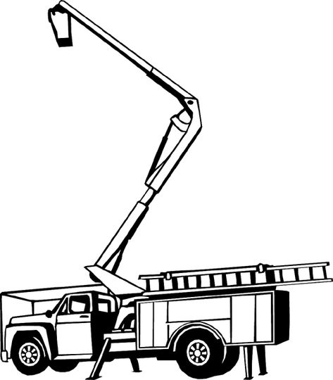 Bucket Truck, Clip Art Library, Truck Coloring Pages, Truck Decals, Community Helpers, Truck Art, Summer Program, Tree Care, Black Ops