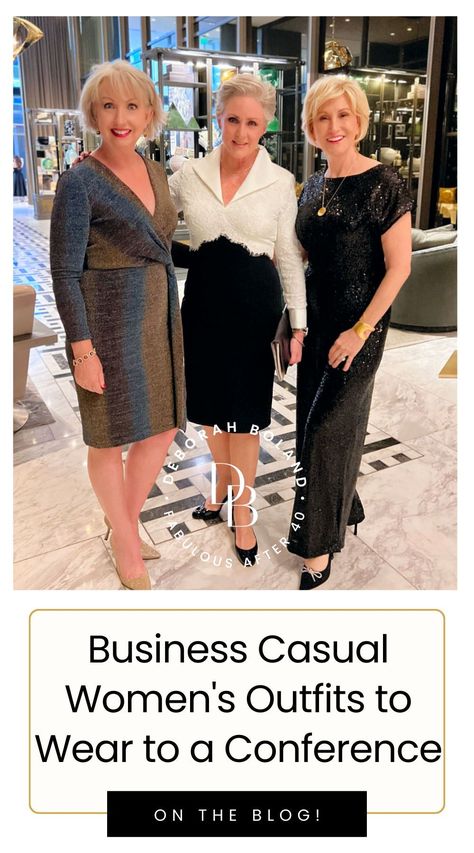 Discover your perfect professional look with these business casual women's outfits to wear at a conference👗🏢. Dive into a world of chic and comfy ensembles perfect for the modern woman on the go. Read it here! Conference Dress For Women, Business Cocktail Hour Outfit, Business Casual Outfits Conference, Cute Conference Outfits, 3 Day Conference Outfits, Business Awards Dinner Outfit, Conference Outfits Women Winter, Outfits For Conference, Winter Conference Outfits Women