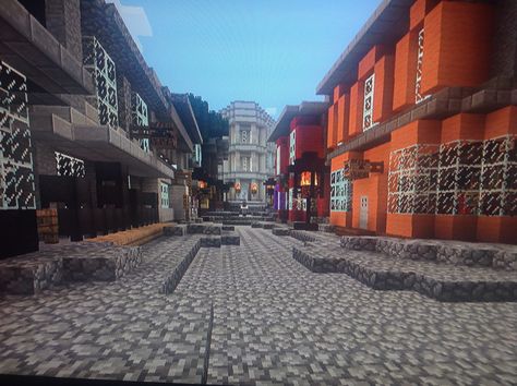 Minecraft Diagon Alley Minecraft Diagon Alley, Diagon Alley Minecraft, Minecraft Alley, Hogwarts Minecraft, Harry Potter Minecraft, Minecraft Aesthetics, Planet Minecraft, Wake Ideas, Minecraft Inspiration