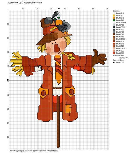 Scarecrow Cross Stitch Scarecrow, Scarecrow Cross Stitch Pattern, Counted Cross Stitch Patterns Free, Autumn Cross Stitch Patterns, Fall Cross Stitch, Stitch Halloween, Halloween Cross Stitch Patterns, Holiday Cross Stitch, Halloween Cross Stitches