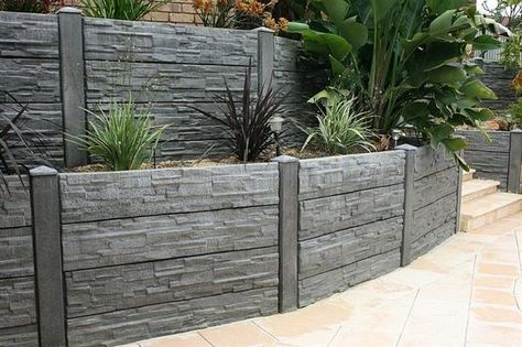 inexpensive concrete retaining wall hill landscaping #garden #wall #ideas Inexpensive Retaining Wall Ideas, Concrete Garden Wall, Cheap Retaining Wall, Retaining Wall Ideas, Concrete Retaining Wall, Diy Retaining Wall, Backyard Retaining Walls, Hill Landscaping, Retaining Wall Design