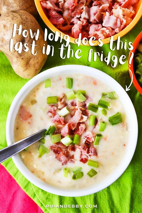 How long does potato soup last in the fridge? If you have leftovers to store and you're not sure whether to refrigerate, toss or freeze, read on! Leftover Potato Soup, Soup Store, Homemade Potato Soup, Painting A Room, Best Potato Recipes, Canned Potatoes, Cream Of Potato Soup, Leftover Potatoes, How To Store Potatoes