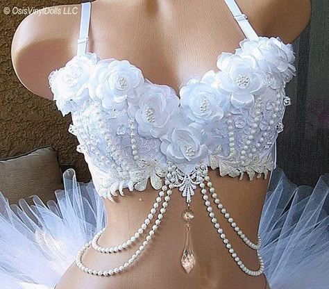 Burlesque Bra, Party Bra, Rave Bras, Bridal Bra, Edm Outfits, Snow Angel, Rave Bra, Rave Outfit, Ice Princess