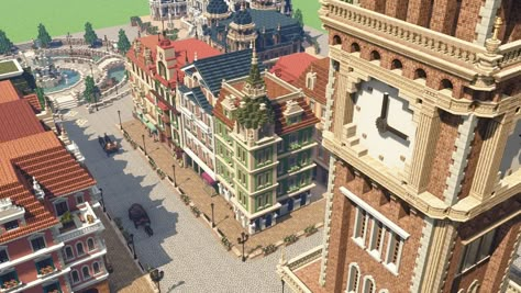 Minecraft Town Ideas, Minecraft Medieval House, Minecraft Modern City, Zicxa Photos, Minecraft Shops, Minecraft Steampunk, Minecraft City Buildings, Minecraft Town, Town Inspiration