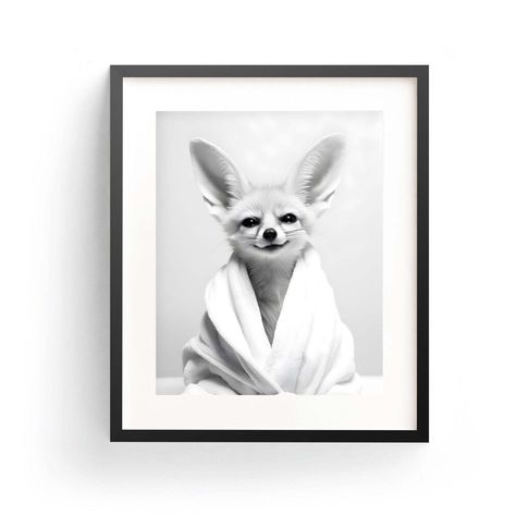 Fox Bathroom, Bathtub Art, Kids Bathroom Art, Fox Art Print, Fox Wall Art, Art Fox, Bathroom Artwork, Fennec Fox, Fox Print