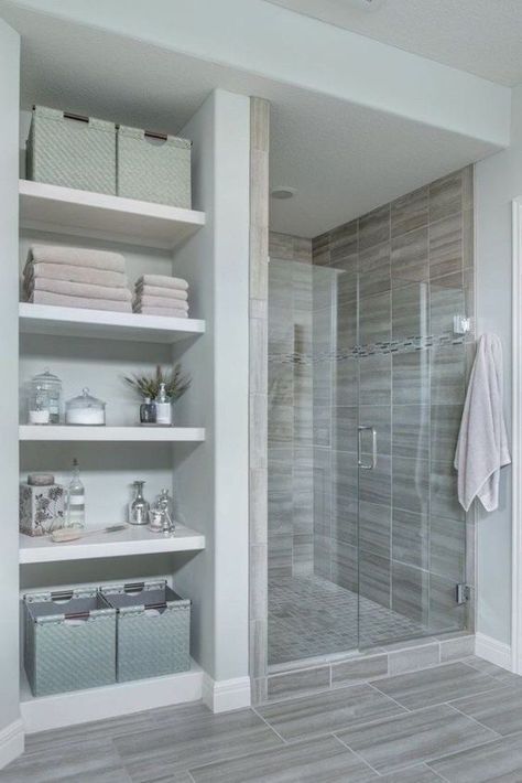 Basement Bathroom Remodeling, House Improvement, Bad Inspiration, Bathroom Photos, Bathroom Remodel Shower, Basement Bathroom, Grey Bathrooms, Shower Remodel, Bath Remodel