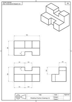 Orthographic Drawing Exercises, Isometric And Orthographic Drawing, Orthogonal Drawing, Orthographic Projection Drawing, Isometric Drawing Exercises, Autocad Isometric Drawing, Orthographic Projection, Orthographic Drawing, Interesting Drawings