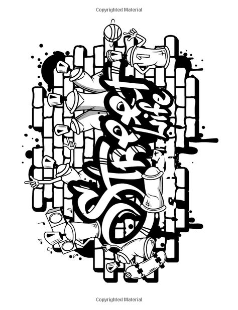 Amazon.com: Graffiti Coloring Books for Adults: Illustrated Graffiti Designs (9781978393011): Balloon Publishing: Books Graffiti Coloring Pages, Graffiti Coloring, Colouring Art, Alphabet Graffiti, Graffiti Lettering Alphabet, Skull Coloring Pages, Adult Coloring Books Printables, Coloring Books For Adults, Graffiti Logo