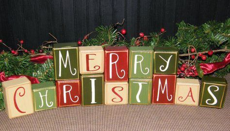 Merry Christmas Blocks Wooden Blocks Diy, Christmas Turtle, Interchangeable Sign, Christmas Blocks, Ideas Navidad, Block Letters, Christmas Favorites, Christmas Wood Crafts, Merry Christmas To All