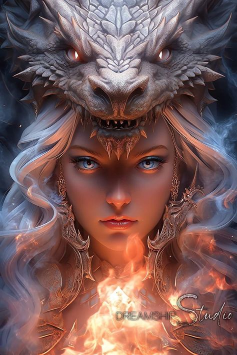 Dragon Pictures Realistic, Dragon Queen Fantasy Art, Half Dragon Female, Dragon Half, Dragon Lady, Women Portraits, Dragon Queen, Witchy Art, Dragon Princess