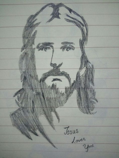 Jesus Sketch Pencil Easy, Jesus Drawings Sketches, Jesus Sketch, Christian Canvas Paintings, Male References, Jesus Drawings, Christian Canvas, Holy Quotes, Daily Sketch