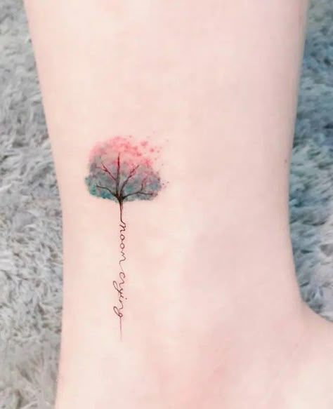 Koa Tree Tattoo, Foot Ankle Tattoo, Freya Tattoo, Aspen Trees Tattoo, I Need A New Tattoo, Birch Tree Tattoos, Maple Tree Tattoos, Small Nature Tattoo, Family Tattoos Ideas