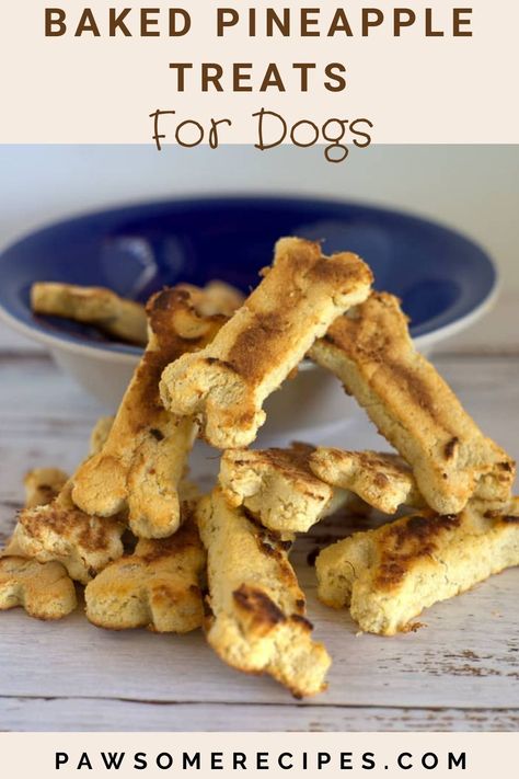 Fancy Dog Treat Recipes, Puppy Recipes, Baby Treats, Banana Dog Treat Recipe, Pet Recipes, Baked Pineapple, Easy Dog Treat Recipes, Pineapple And Coconut, Dog Biscuits Homemade