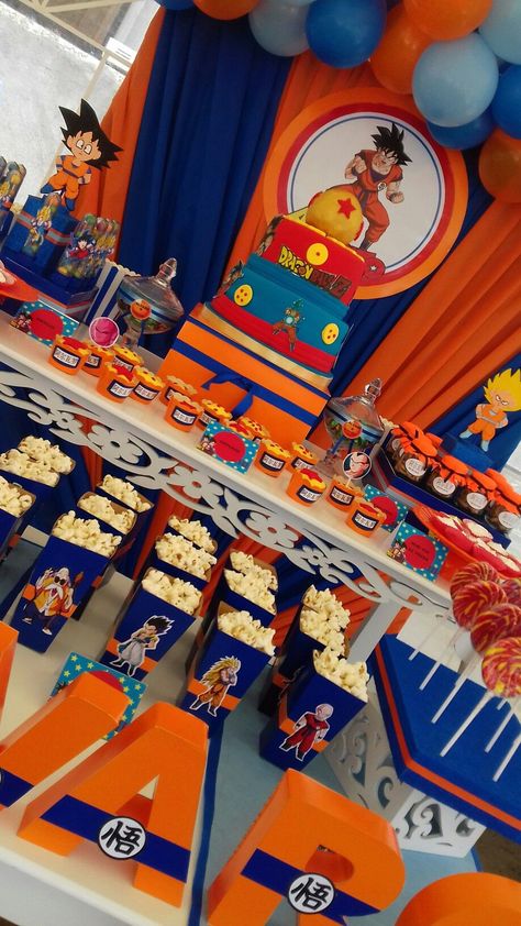 Aniversário Rapha Goku Themed Birthday Party, Dragon Ball Bday Party, Dbz Party Ideas, Dragon Ball Z Bday Ideas, Dragon Ball Z Theme Party, Dragon Ball Z 30th Birthday, Dragonball Party Ideas, Goku Theme Party Ideas, Dragon Ball Super Birthday Party