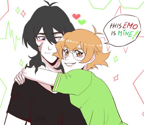 This Emo Is Mine- Pidge and Keith from Voltron Legendary Defender Pidge X Keith, Keith X Pidge, Pidge And Keith, Voltron Force, Voltron Funny, Deadman Wonderland, Form Voltron, Voltron Ships, Voltron Fanart