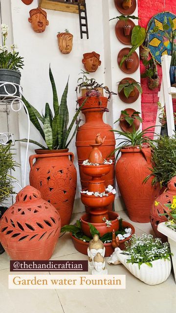 ARCHANA🧿 on Instagram: "My terracotta earthy corner has got new addition… A big thank you to @thehandicraftian for sending me this gorgeous “WATER FOUNTAIN KIT “ 🤎 🤍 🤎 This reached me in perfect condition with sturdy packaging … Every single piece was intact , not even a single scratch was there …: : : Have a look at @thehandicraftian page and order this beauty …… I highly recommend it and I’m 100% sure this will be a great addition for your home 💚 And you are gonna love it 👍🏻 🤎 🤍 🤎 #t Creative Gardening, Water Fountain, Send Me, Single Piece, Love It, Look At, Thank You, Packaging, Water