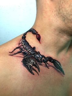 Scorpion Tattoo Forearm Men, Scorpion Tattoo On Neck, Realistic Scorpion Tattoo, Scorpion Tattoo For Men, Scorpion Neck Tattoo, Scorpions Tattoo, Wolf Tattoo Forearm, Gas Mask Tattoo, Tatuaje Trash Polka