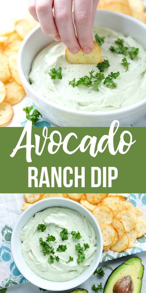 Avocado Ranch Dip, Creamy Avocado Dip, Avocado Dip Recipe, Ranch Dip Recipe, Easy Dip, Avocado Ranch, Avocado Dip, Yogurt Dip, Dip Recipes Easy