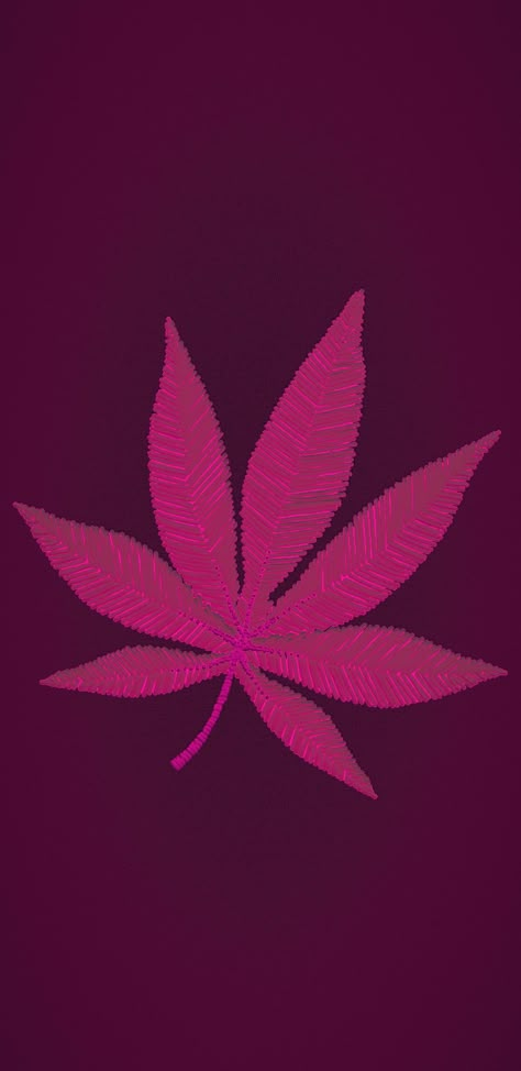 Pink pot leaf centered on dark pink grainy background Cannibis Plant Aesthetic, Puff Puff Pass Wallpaper, Pot Leaf Outline Stencil, Pink Tattoo, Badass Wallpaper, Badass Wallpaper Iphone, Leaf Outline, Sharpie Tattoos, Pretty Pens