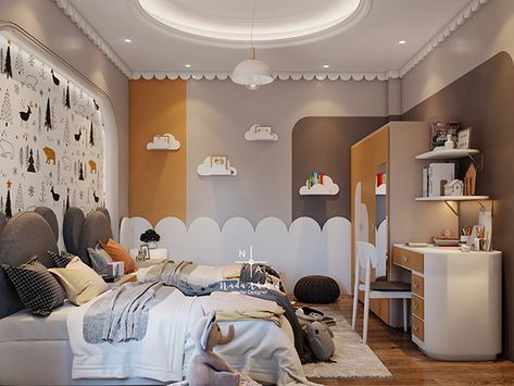 Modern Kid's room on Behance Modern Kids Room Design, Kids Bedroom Furniture Design, Reka Bentuk Bilik Tidur, Small Room Interior, Kids Bed Design, Bed Back Design, Children's Bedroom Ideas, Kids Room Interior Design, Kids Bedroom Walls