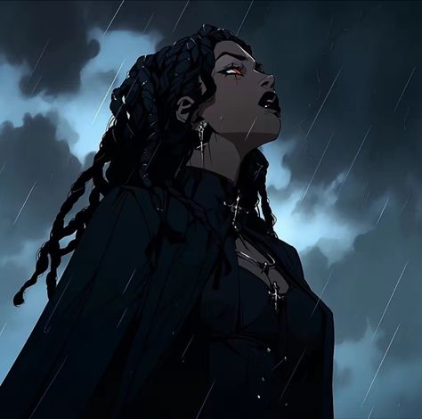 Black Vampire, Rain And Thunder, Black Cartoon Characters, Knight Art, Black Characters, Black Anime Characters, Black Cartoon, Black Art Pictures, Black Love Art