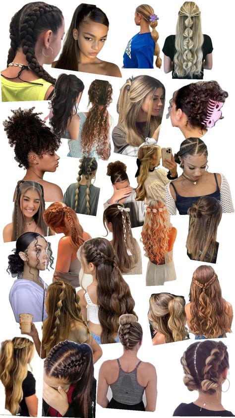 Cute hairstyles #cutehairstyles #hair #hairinspo #summerhairstyles #hairstyles #curlyhair #straighthair Life Hacks Hair, Light Brunette Hair, Preppy Hairstyles, Hairstyle Examples, Easy Hairstyles For Thick Hair, Cute Simple Hairstyles, Hair Braid Videos, Blonde Hair Inspiration