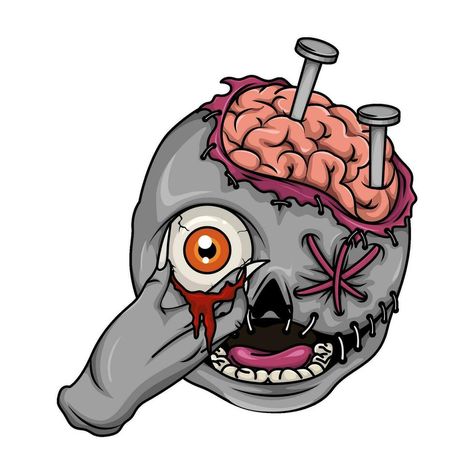 zombie with brain  halloween  illustration Zombie Brain, Zombie Brains, Halloween Illustration, Tree Saw, Heart Tree, Cityscape Photos, Logo Banners, Nature Backgrounds, Heart With Arrow