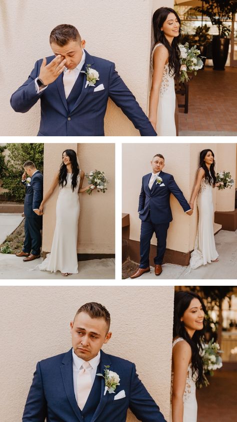 If a first look isn’t your style for your wedding, consider a first touch! They prayed cried and talked and spent time together Family Branding, Ceremony Songs, Natural Vibes, Hindu Wedding Ceremony, Fashion Professional, Wedding First Look, Creative Wedding Photo, San Diego Travel, Mexican Wedding