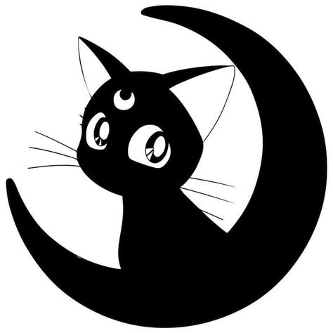 Sailor Moon Svg, Silhouette Chat, Sailor Moon Cat, Sailor Moon Luna, Moon Svg, Idee Cricut, Moon Luna, Moon Cat, Image Svg