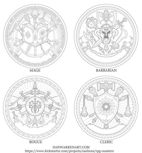 RPG class symbols- set 1 by GoldenDaniel on DeviantArt Rogue Tattoo, Dnd Symbols, Dnd Assets, Character Form, Adventure Symbol, Class Memes, Alchemy Art, Nerd Crafts, Dungeon Master's Guide