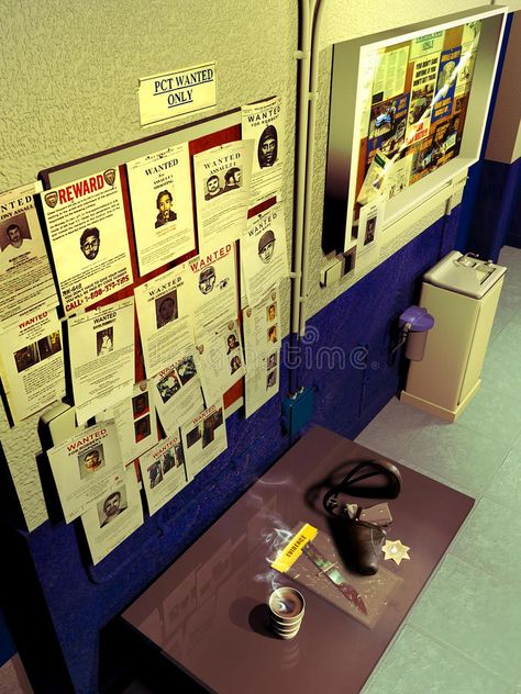 Police Station Interior, Children's Day Craft, Police Precinct, Ad Interior, Retro Graphics, Haunted Houses, Halloween Haunted Houses, Fortune Teller, Police Station