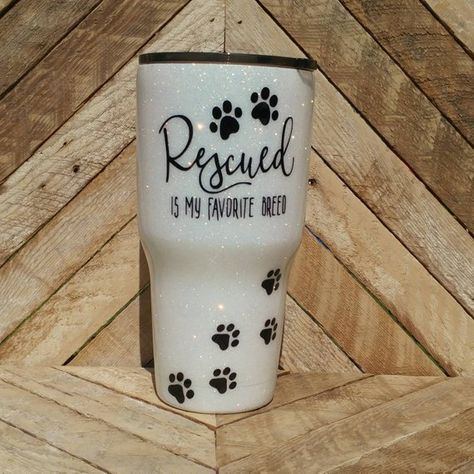 Dog mom / pet adoption / pet rescue tumbler / favorite breed / glitter tumbler / pet memorial Dog Tumbler Ideas, Pet Adoption Birthday Party, Glitter Tumblr, Pet Adoption Certificate, Tumbler Inspiration, Diy Tumbler, Yeti Cups, Glitter Tumbler Cups, Glitter Tumblers