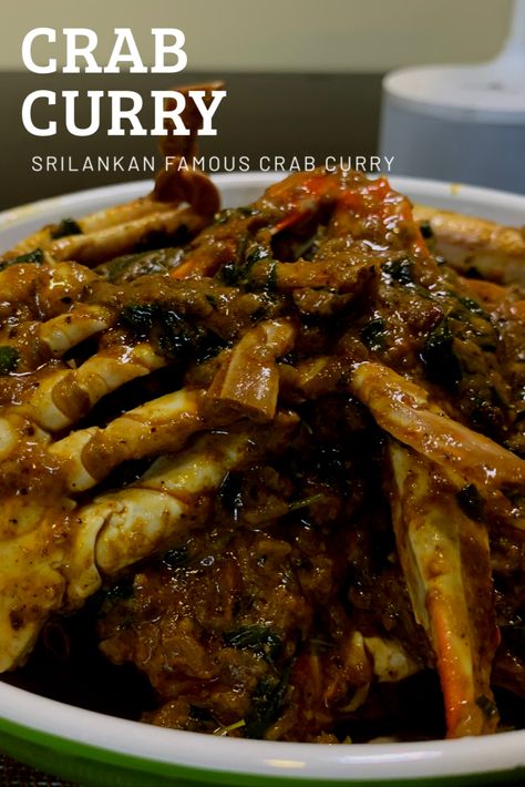 Sri Lankan Crab Curry, Blue Crab Curry Recipe, Crab Curry Indian, Curry Crab Recipe, Fijian Recipes, Fish Indian, Blue Crab Recipes, Srilankan Recipes, Lao Recipes