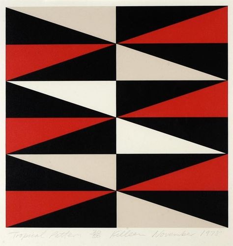 Tropical pattern; Richard Killeen; 1978; 1979/9 on eHive Rhythm Art, Auckland Art Gallery, Symmetrical Balance, Red Diamonds, Scandinavian Pattern, Geometrical Design, Fancy Art, Design Library, Principles Of Design