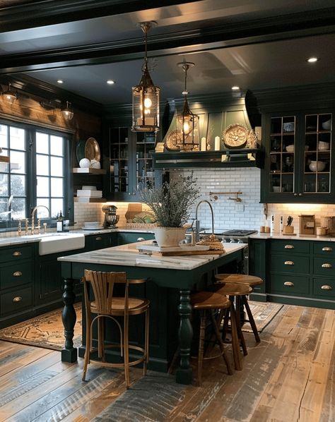 Reviving Elegance: How to Design a Victorian Kitchen Town House Kitchens, Edwardian Style Kitchen, Victorian Style Kitchen Vintage, Modern Victorian Kitchen Design, Modern Victorian Color Palette, Victorian Kitchen Aesthetic, Georgian House Interior, Velaris Townhouse, Victorian Kitchen Design