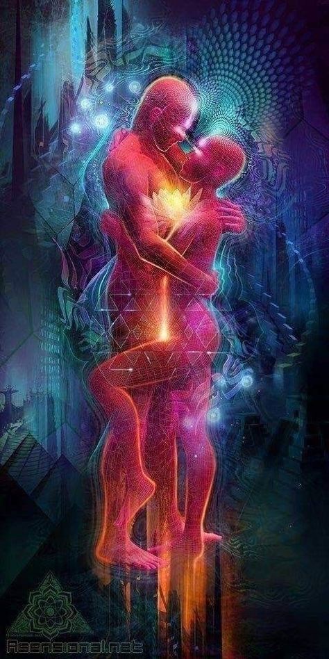 Twin Flame Art, Flame Art, Twin Souls, Psy Art, Twin Flame Love, Soul Connection, Shiva Shakti, Visionary Art, Arte Fantasy