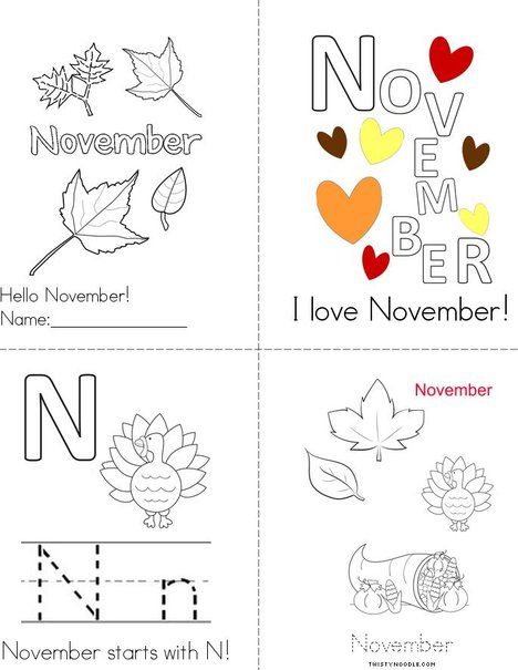 Hello November! Book from TwistyNoodle.com November Worksheets, November Preschool Themes, November Preschool Activities, Preschool November, November Lesson Plans, November Books, Thanksgiving Crafts Preschool, November Crafts, November Activities