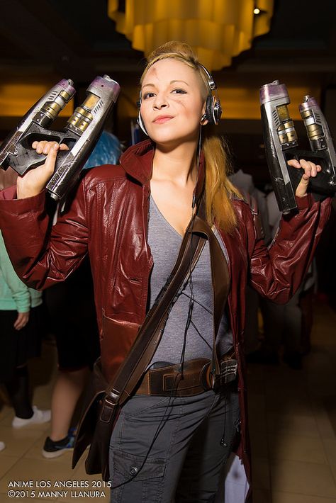 Star Lord #Rulet63 #cosplay from Guardians of the Galaxy | Anime Los Angeles (ALA) 2015 Star Lord Costume Women, Marvel Cosplay Women, Guardians Of The Galaxy Couples Costume, Starlord And Gamora Halloween Costume, Guardians Of The Galaxy Halloween, Gamora Cosplay Diy, Gardians Of The Galaxy Costumes, Starlord Costume, Crossover Cosplay