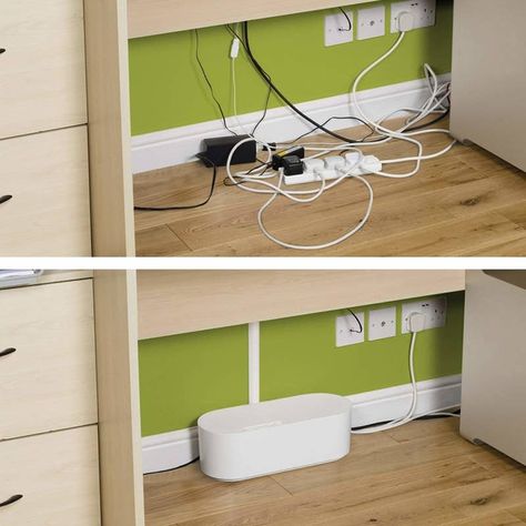 17 Handy Organisation Products That Are Perfect For People Who Hate Mess Cable Tidy Ideas, Cable Tidy, Cable Management Box, Hide Cables, D Line, Cable Box, Cable Organizer, Office Storage, Cable Management