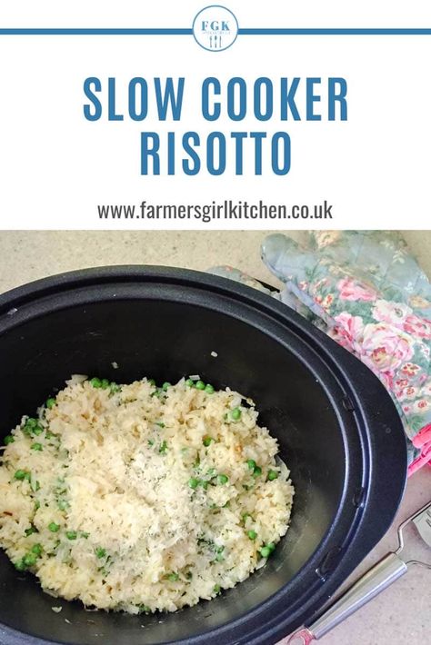 Crockpot Risotto, Slow Cooker Rice Recipes, Slow Cooker Risotto, Recipe Risotto, Risotto Recipes Chicken, Easy Risotto, Risotto Recipes Easy, Slow Cooker Pasta Recipes, Chicken Risotto