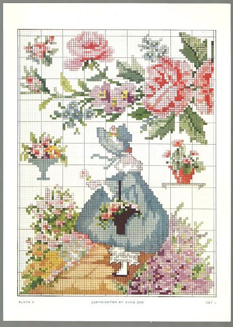 Sentimental Baby: Vintage Ann Orr Cross Stitch Patterns French Cross Stitch Patterns, Fruit Roses, Roses Embroidery, Embroidery Crafts, Vintage Cross Stitch Pattern, Stitch Pictures, Cross Stitch Needles, Cross Stitch Pictures, Vintage Cross Stitches