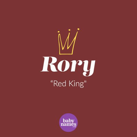 Today’s #babyname inspo: Rory! Rory is an Irish name meaning "Red King". It's currently ranked #31 on the BabyNames.com popularity charts and #295 for US births. What you think of Rory? #BabyNames #Names #NameIdeas #BabyNameIdeas #BabyNamesList #BabyNameList #NameList #Pregnant #Pregnancy Rory Name, Irish Name, Red King, Irish Names, Gender Neutral Names, Baby Name List, King Baby, Rare Words, Name List