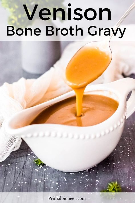 This rich venison bone broth gravy is a flavorful recipe full of nutrients. This gravy is perfect for everything from a simple Sunday dinner to an elegant holiday dinner. Venison Bone Broth, Simple Sunday Dinner, Bone Broth Gravy, Elk Recipes, Deer Meat Recipes, Deer Meat, Venison Recipes, Cooking Basics, Wild Game