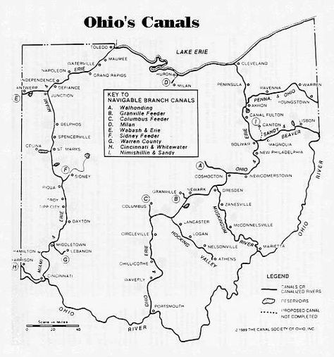 Ohio Canal Map Genealogy Map, 4th Grade Social Studies, Ohio Map, Butler County, 5th Grade Social Studies, American Indian History, Erie Canal, Ohio Travel, Ohio History